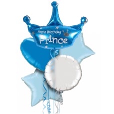 Happy Birthday Prince Foil Balloon Bouquet